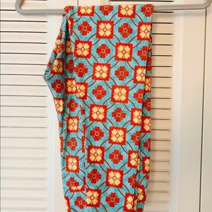 Teal/Orange/Cream Lularoe Leggings